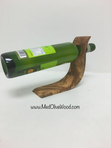 Olive Wood Standard Size Single Bottle Holder - Mediterra 