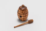 Olive Wood Honey Pot with Free Honey Dipper