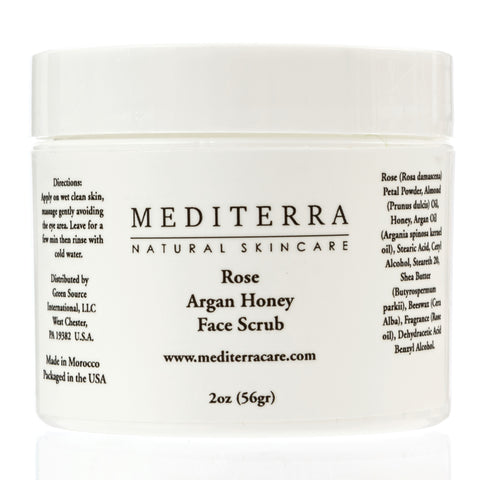 Rose Argan Honey Face Scrub 2oz - Mediterra 