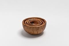 Set of Four Olive Wood Nesting Bowls