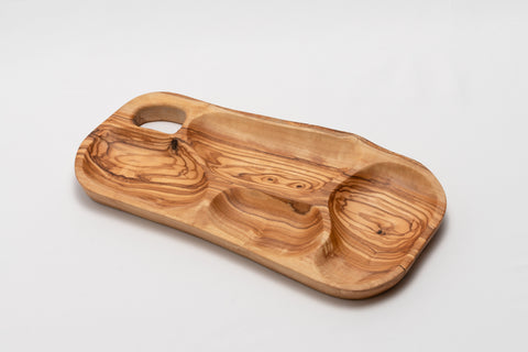 Four Section Olive Wood Serving Dish
