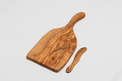 Olive Wood Paddle Board and Cheese Knife