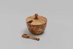 Olive Wood Sugar Bowl with Free Spoon